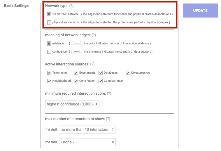 basic settings network type