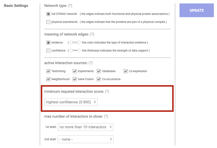 basic settings required score