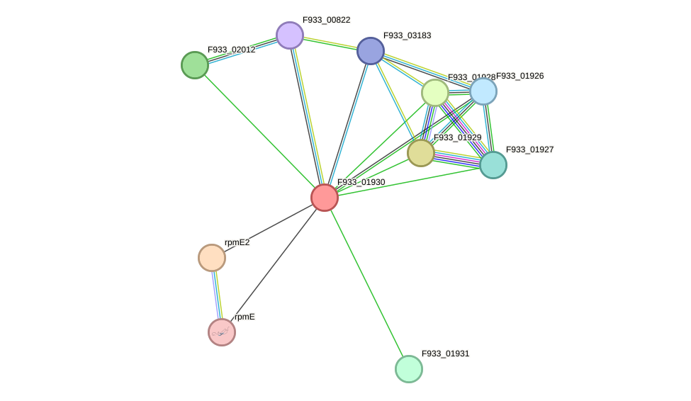 STRING protein interaction network