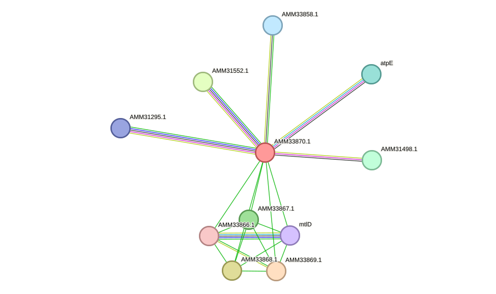 STRING protein interaction network